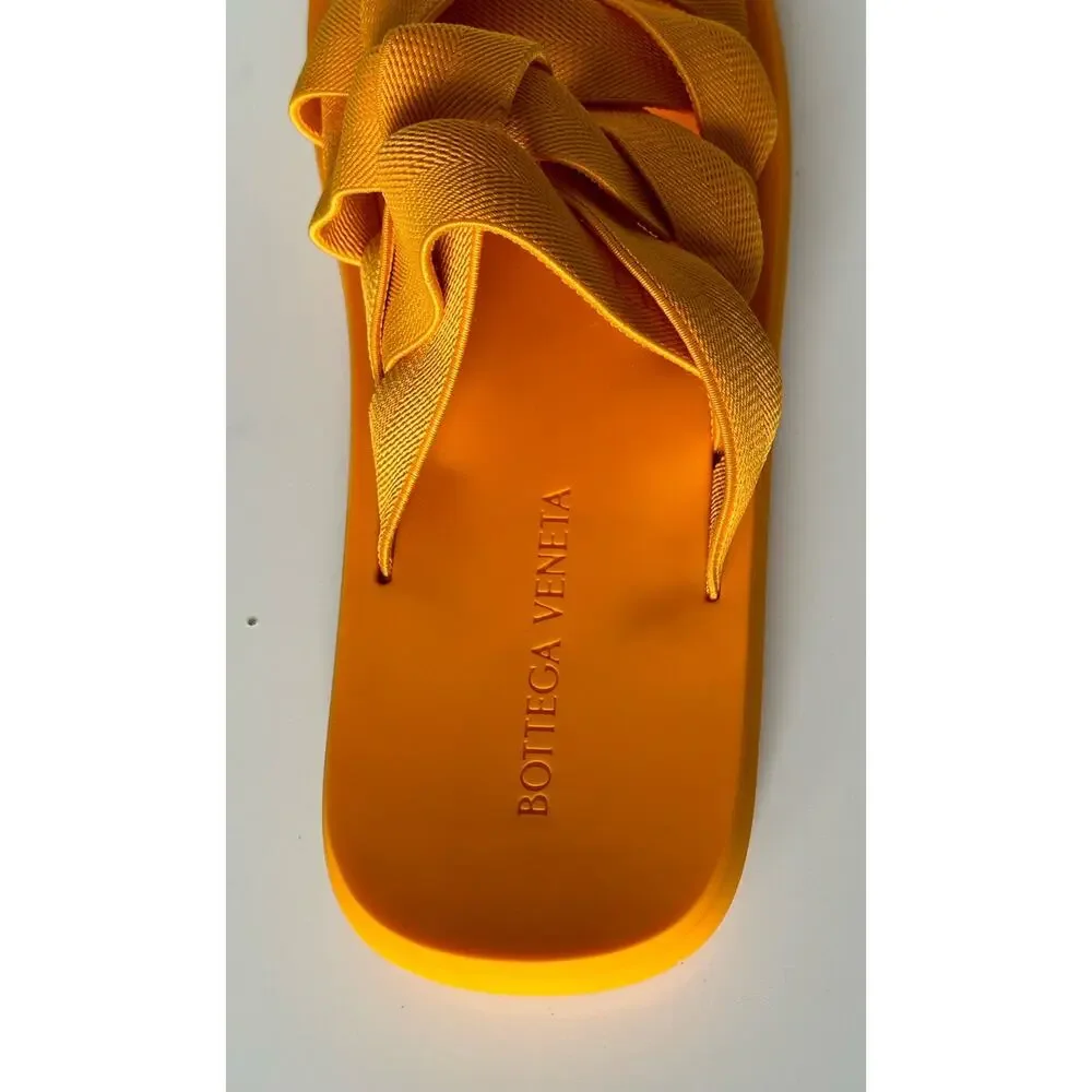 NIB $790 Bottega Veneta Intrecciato Starfish Tangerine Sandals 9 US (42) 651402